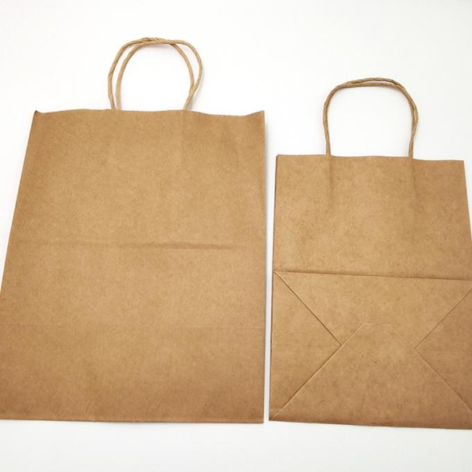 Sac d'emballage en papier Kraft Sac cadeau artisanat magasinage sac biodégradable avec poignée tordue 1
