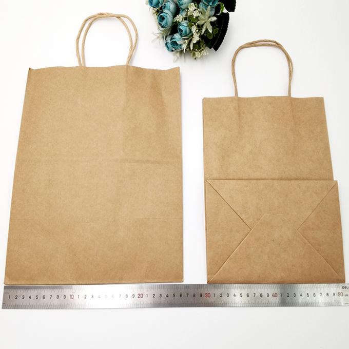 Sac d'emballage en papier Kraft Sac cadeau artisanat magasinage sac biodégradable avec poignée tordue 2