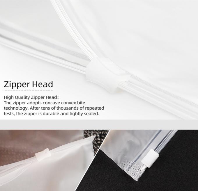 Impression personnalisée Sacs en plastique à fermeture à glissière ré-fermables respectueux de l'environnement avec poignée pour vêtements Sacs d'emballage 5