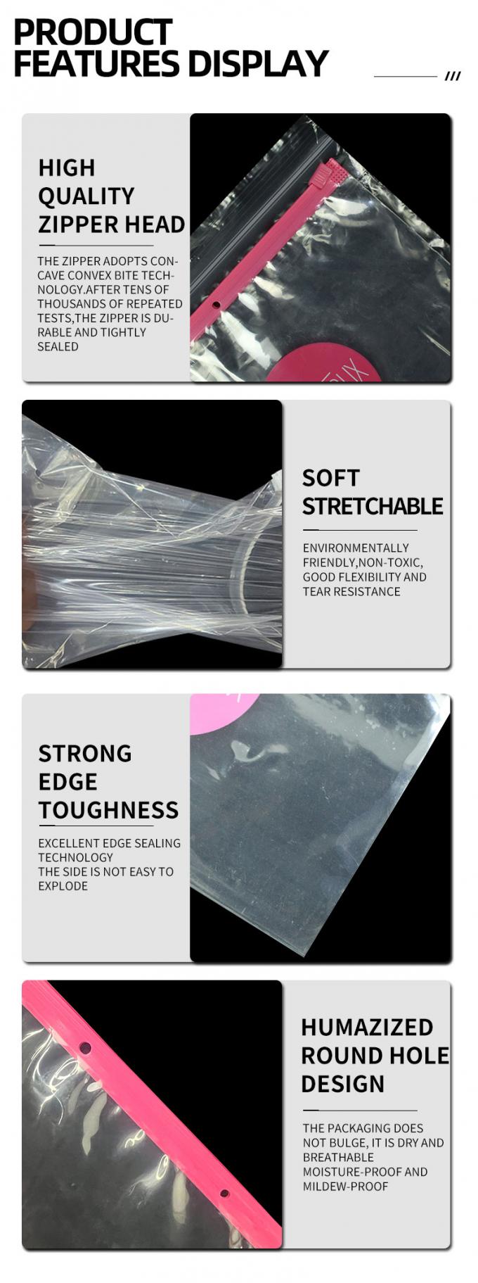 Sacs à fermeture éclair CPE auto-scellants personnalisés avec logo imprimé Sac à fermeture éclair en plastique givré 6