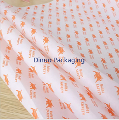 Emballage de papier de soie imprimé personnalisé par logo orange pour le cadeau facial de guirlande de mariage de fleur