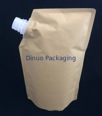Support imprimé fait sur commande d'aluminium biodégradable vers le haut de poche liquide imperméable de bec de papier d'emballage de poches