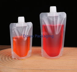 Support transparent imprimé fait sur commande de catégorie comestible vers le haut de sac en plastique d'eau potable de poche de bec