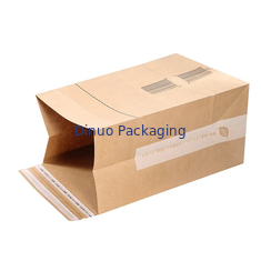 Sac fait sur commande de fond plat de Logo Printing Biodegradable Kraft Paper pour l'expédition de paquet