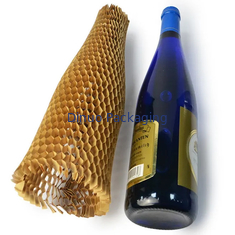Le papier d'emballage compostable de nid d'abeilles pour l'amortissement de vin enveloppent le petit pain de papier