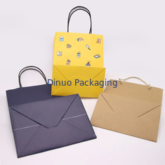 Sac d'emballage en papier Kraft Sac cadeau artisanat magasinage sac biodégradable avec poignée tordue