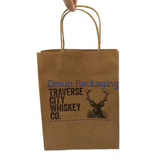 Sac de magasinage en papier kraft brun personnalisé Sac cadeau en papier recyclé avec poignée