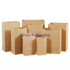 Taille personnalisée Sacs en papier kraft brun jetables pour le pain, les sandwichs et les aliments à fond plat