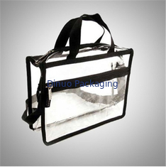 Le sac transparent recyclable de tirette de PVC/stockage de voyage met en sac avec la poignée