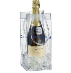 Sacs faits sur commande d'emballage de PVC, sac de glace en plastique clair de refroidisseur pour l'emballage de vin