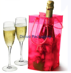 Sac de glace en plastique de sac transparent imperméable de PVC avec la poignée écologique