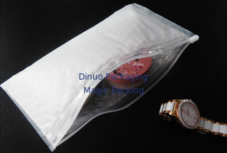 Le PE transparent capitonné avec la fermeture éclair de bulle met en sac la taille adaptée aux besoins du client par poche de déplacement de bijoux précieux
