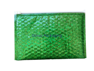 Sacs à bulles imperméables de tirette/annonces 300x250mm zip-lock olographes brillantes métalliques de bulle aluminium de vert
