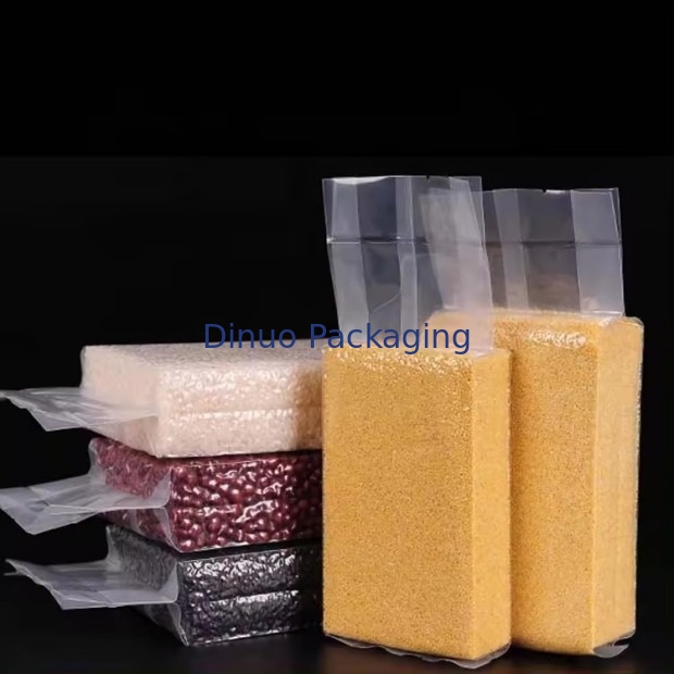 Sacs sous vide transparents personnalisés avec imprimés de grains divers Surface décompressée recyclable pour l'usage industriel alimentaire
