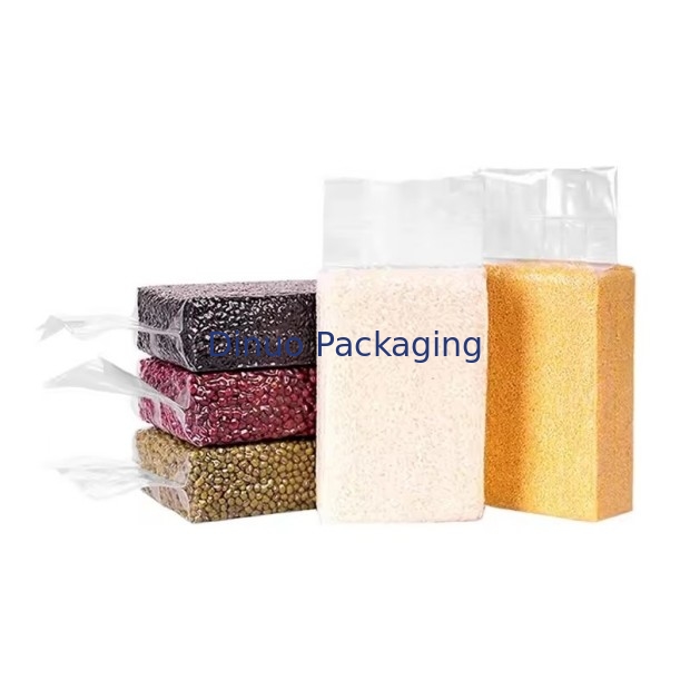 Sacs sous vide transparents personnalisés avec imprimés de grains divers Surface décompressée recyclable pour l'usage industriel alimentaire