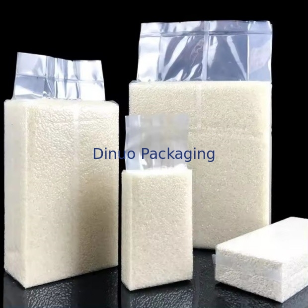 Sacs sous vide transparents personnalisés avec imprimés de grains divers Surface décompressée recyclable pour l'usage industriel alimentaire