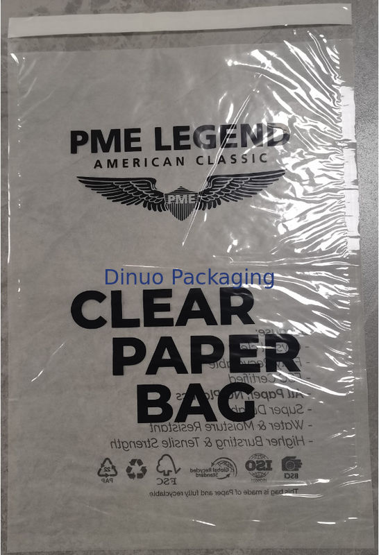 Enveloppe en papier vitreux certifiée FSC recyclable Choix écologique unilatéralement semi-transparent unilatéralement 100% transparent