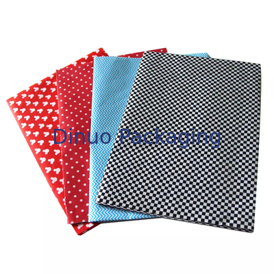 Enveloppe de papier de soie de fond double couleur vichy à pois pour vernis à ongles boîte à chaussures
