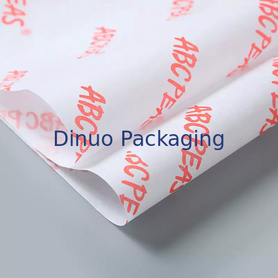 Emballage de papier de soie imprimé personnalisé par logo orange pour le cadeau facial de guirlande de mariage de fleur