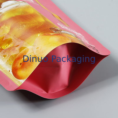 Poche en plastique biodégradable faite sur commande Straw Fruits Juice Pouch Bag de bec de papier d'aluminium