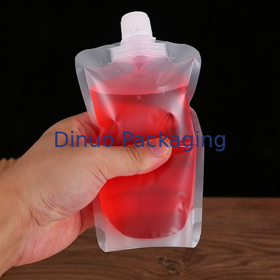 L'impression faite sur commande de gravure tiennent la boisson transparente Juice Spout Pouch de poches liquides