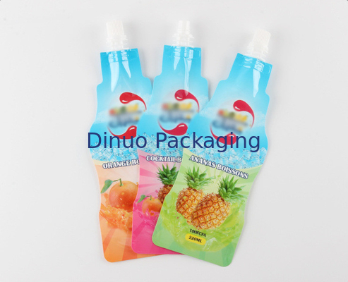 La bouteille imprimée faite sur commande de boisson de sac de Doypack a formé le support de papier d'aluminium de bec vers le haut de la poche de bec