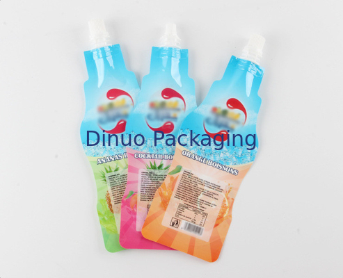 La bouteille imprimée faite sur commande de boisson de sac de Doypack a formé le support de papier d'aluminium de bec vers le haut de la poche de bec
