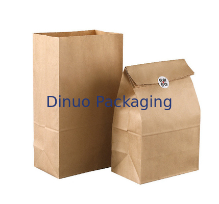 Sac de papier pur recyclable d'annonce de 100% avec le gousset sur les côtés et le fond