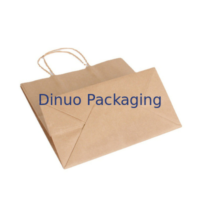 Sac fait sur commande de Brown Logo Gift Shopping Kraft Paper avec le sac de la livraison de café de poignée