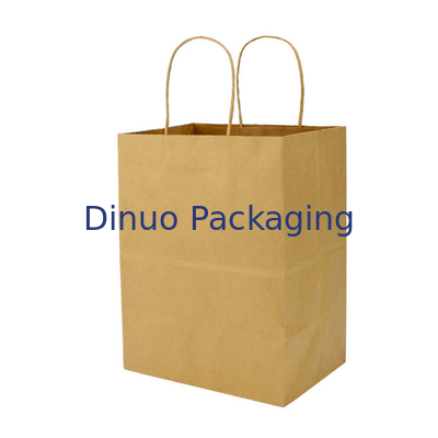 Sac fait sur commande de Brown Logo Gift Shopping Kraft Paper avec le sac de la livraison de café de poignée