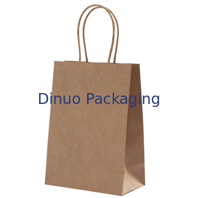 Sac fait sur commande de Brown Logo Gift Shopping Kraft Paper avec le sac de la livraison de café de poignée