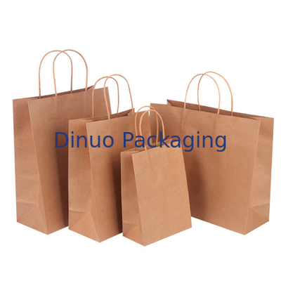 Sac fait sur commande de Brown Logo Gift Shopping Kraft Paper avec le sac de la livraison de café de poignée
