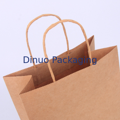 Sac fait sur commande de Brown Logo Gift Shopping Kraft Paper avec le sac de la livraison de café de poignée