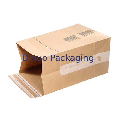 Sac fait sur commande de fond plat de Logo Printing Biodegradable Kraft Paper pour l'expédition de paquet