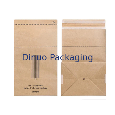Sac fait sur commande de fond plat de Logo Printing Biodegradable Kraft Paper pour l'expédition de paquet