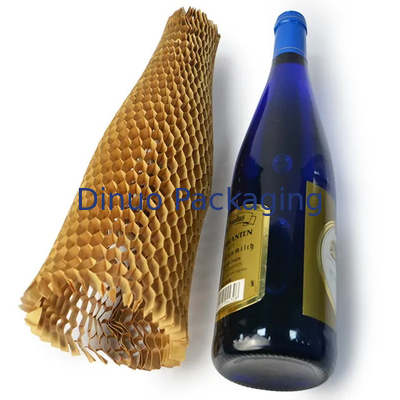 Le papier d'emballage compostable de nid d'abeilles pour l'amortissement de vin enveloppent le petit pain de papier
