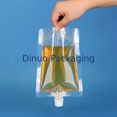 L'impression faite sur commande de gravure tiennent la boisson transparente Juice Spout Pouch de poches liquides
