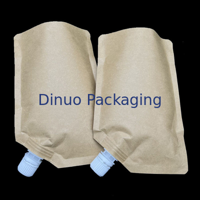 Support imprimé fait sur commande d'aluminium biodégradable vers le haut de poche liquide imperméable de bec de papier d'emballage de poches