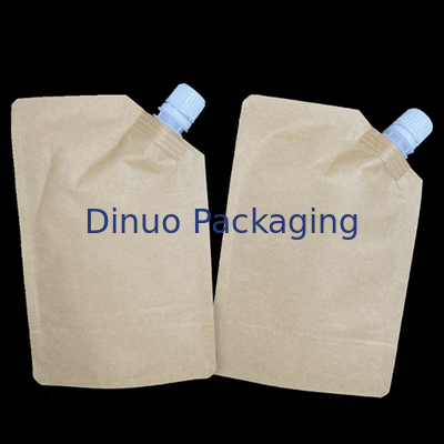 Support imprimé fait sur commande d'aluminium biodégradable vers le haut de poche liquide imperméable de bec de papier d'emballage de poches