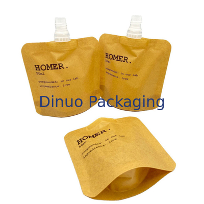 Support de coutume vers le haut de poche liquide cosmétique biodégradable de bec de recharge de Papier d'emballage de sac