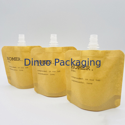 Support de coutume vers le haut de poche liquide cosmétique biodégradable de bec de recharge de Papier d'emballage de sac