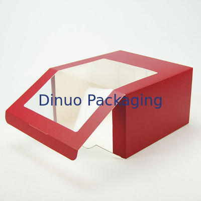 Boîtes de papier à petits gâteaux de biscuit de dessert d'emballage de fenêtre claire réutilisable de boîte avec des insertions