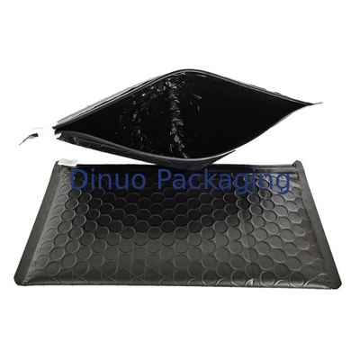Sac à fermeture à glissière noir, sac poly à bulles avec logo personnalisé