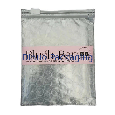 Résistance aux chocs polyester polyester transparent fermeture à glissière sac à bulles maquillage sur mesure emballage cosmétique