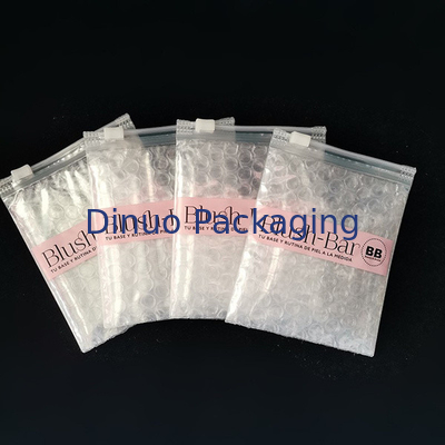 Résistance aux chocs polyester polyester transparent fermeture à glissière sac à bulles maquillage sur mesure emballage cosmétique