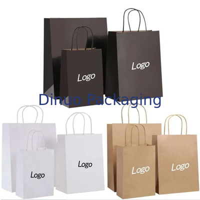 Sacs en papier brun kraft à main plate emballage alimentaire sacs à emporter