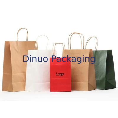 Sacs en papier brun kraft à main plate emballage alimentaire sacs à emporter