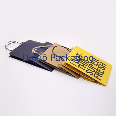 Sac d'emballage en papier Kraft Sac cadeau artisanat magasinage sac biodégradable avec poignée tordue