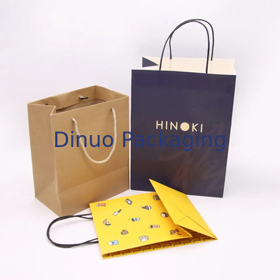 Sac d'emballage en papier Kraft Sac cadeau artisanat magasinage sac biodégradable avec poignée tordue