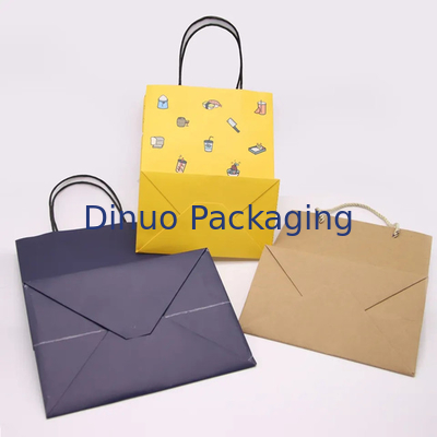 Sac d'emballage en papier Kraft Sac cadeau artisanat magasinage sac biodégradable avec poignée tordue